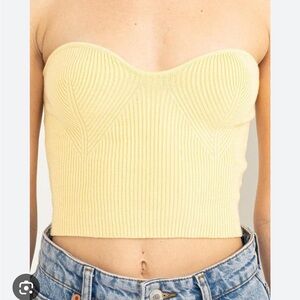 NWT double zero yellow crop top